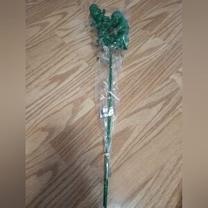 Vintage Glitter Covered Leprechaun Floral Picks. NOS